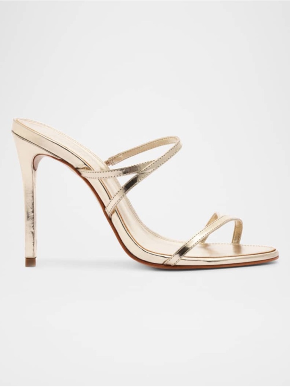 SCHUTZ Metallic Gold Strappy Stiletto Sandals